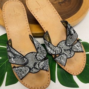 PAOLO Snakeskin Slides Sandals